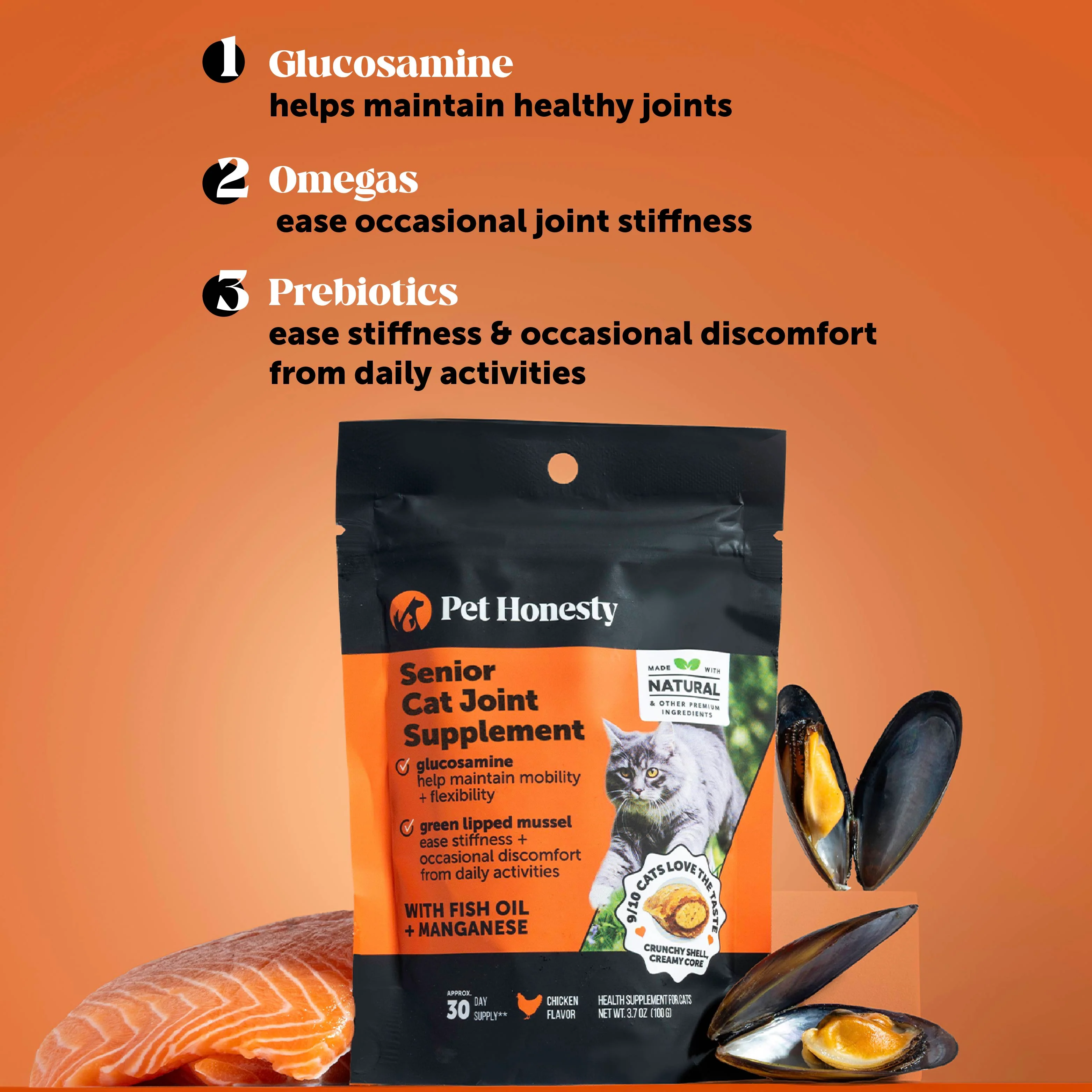Dual Texture Hip & Joint Supplement for Cats 2-Pack (Chicken Flavor) - Image 3