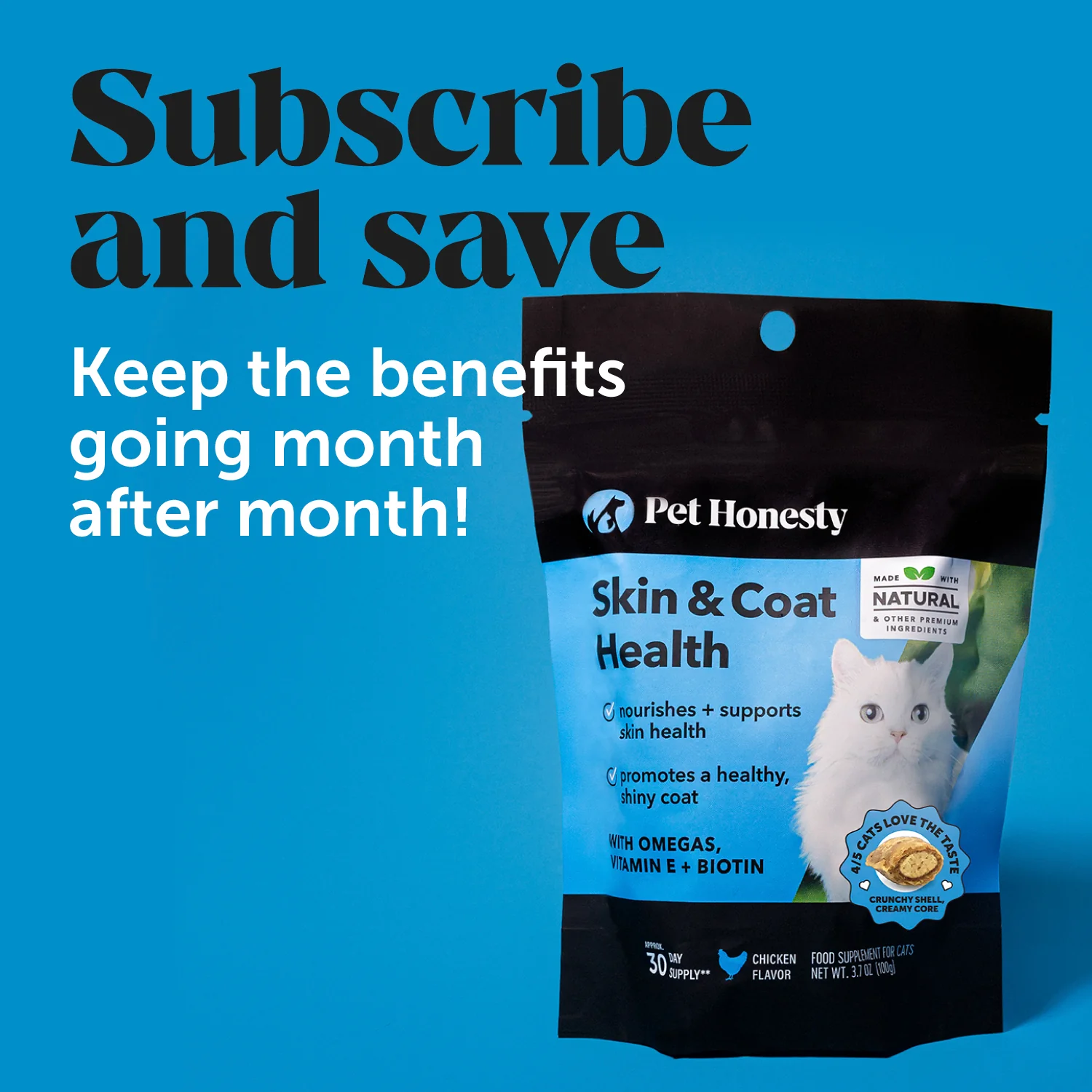 Dual Texture Skin & Coat Health Supplement for Cats 3-Pack (Chicken Flavor) - Image 12
